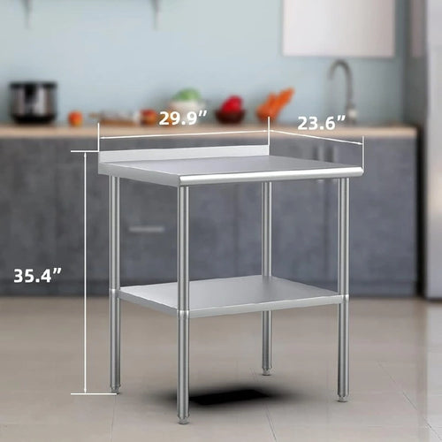 Table de préparation commerciale réglable en acier inoxydable