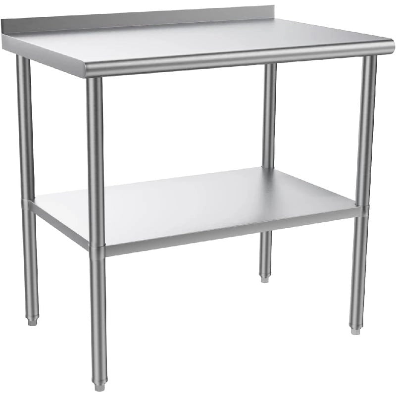Table de préparation commerciale réglable en acier inoxydable