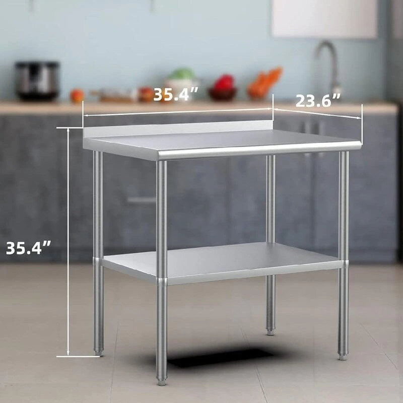 Table de préparation commerciale réglable en acier inoxydable