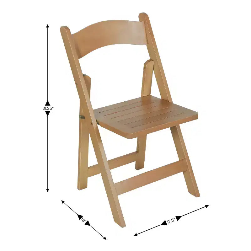 Emma et Oliver Lot de 2 chaises de salle à manger pliantes en bois massif