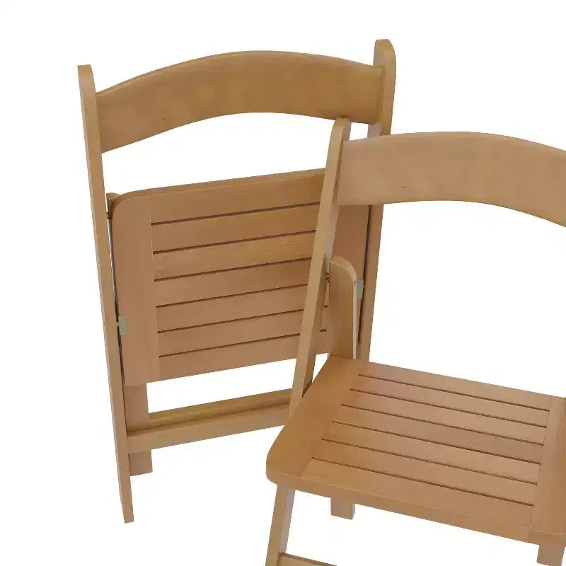Emma et Oliver Lot de 2 chaises de salle à manger pliantes en bois massif