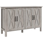 HOMCOM Meuble Buffet, Commode 47 avec 4 Portes Coulissantes et 2 Étagères Réglables, Meuble Bar à Café de Style Ferme