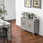 HOMCOM Meuble Buffet, Commode 47 avec 4 Portes Coulissantes et 2 Étagères Réglables, Meuble Bar à Café de Style Ferme