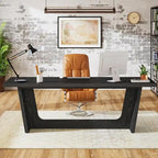Bureau de direction de 180 cm, bureau d'ordinateur en bois pour bureau à domicile, mobilier professionnel de poste de travail