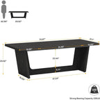 Bureau de direction de 180 cm, bureau d'ordinateur en bois pour bureau à domicile, mobilier professionnel de poste de travail