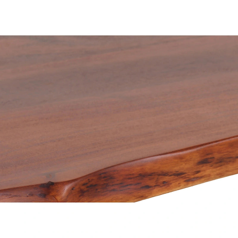 Table basse à tréteaux en acacia à bord naturel