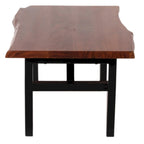 Table basse à tréteaux en acacia à bord naturel