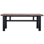 Table basse à tréteaux en acacia à bord naturel