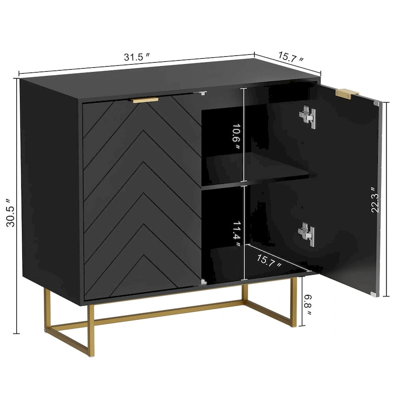 Buffet de rangement avec étagère réglable pour salon et cuisine