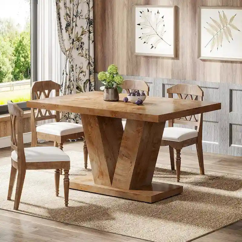 Table à manger rectangulaire 47 de petite taille pour cuisine et salle à manger de style ferme