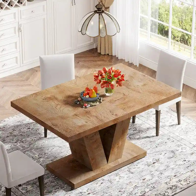 Table à manger rectangulaire 47 de petite taille pour cuisine et salle à manger de style ferme