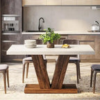 Table à manger rectangulaire 47 de petite taille pour cuisine et salle à manger de style ferme