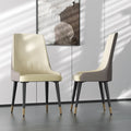 2 chaises de salle à manger contemporaines en cuir - 18x19,7x32,3 pouces