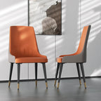 2 chaises de salle à manger contemporaines en cuir - 18x19,7x32,3 pouces