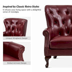 Fauteuil en Cuir Véritable Gerhard avec Clous Décoratifs et Coussins Amovibles, Ensemble de 2, par HULALA HOME