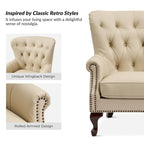 Fauteuil en Cuir Véritable Gerhard avec Clous Décoratifs et Coussins Amovibles, Ensemble de 2, par HULALA HOME
