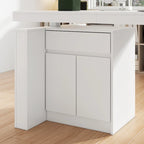 Bureau ergonomique assis-debout, élégance blanc pur avec caisson de rangement latéral