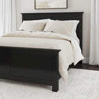 Lit Queen, table de nuit et commode Homestyles Oak Park en bois noir