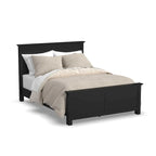 Lit Queen, table de nuit et commode Homestyles Oak Park en bois noir