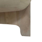 Table basse Tomas 32 po, plateau tambour en manguier, blanc délavé classique