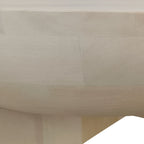 Table basse Tomas 32 po, plateau tambour en manguier, blanc délavé classique