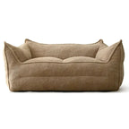 Canapé pouf 2 places, Loveseat en tissu imitation peluche, Canapé paresseux, Fauteuil pouf