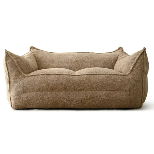 Canapé pouf 2 places, Loveseat en tissu imitation peluche, Canapé paresseux, Fauteuil pouf