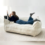 Canapé pouf 2 places, Loveseat en tissu imitation peluche, Canapé paresseux, Fauteuil pouf