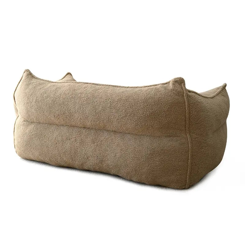 Canapé pouf 2 places, Loveseat en tissu imitation peluche, Canapé paresseux, Fauteuil pouf