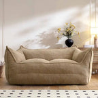 Canapé pouf 2 places, Loveseat en tissu imitation peluche, Canapé paresseux, Fauteuil pouf