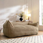 Canapé pouf 2 places, Loveseat en tissu imitation peluche, Canapé paresseux, Fauteuil pouf