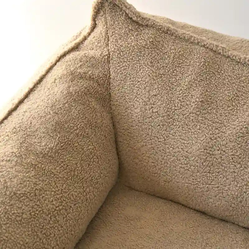 Canapé pouf 2 places, Loveseat en tissu imitation peluche, Canapé paresseux, Fauteuil pouf