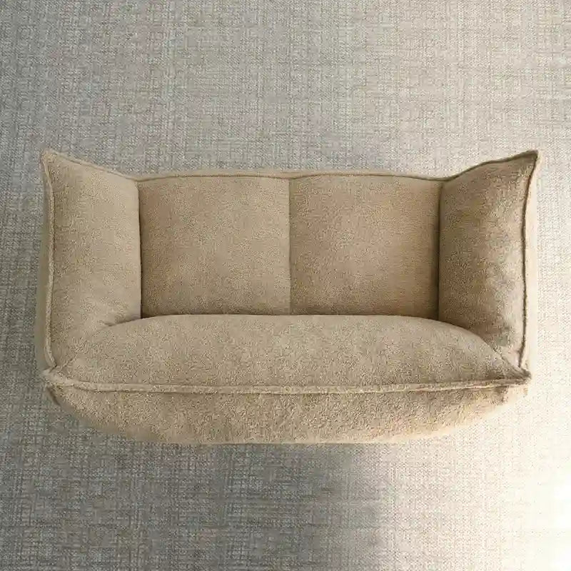Canapé pouf 2 places, Loveseat en tissu imitation peluche, Canapé paresseux, Fauteuil pouf