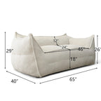 Canapé pouf 2 places, Loveseat en tissu imitation peluche, Canapé paresseux, Fauteuil pouf
