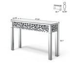 Console glamour table d'entrée avec cadre en cristal