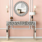 Console glamour table d'entrée avec cadre en cristal