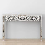Console glamour table d'entrée avec cadre en cristal