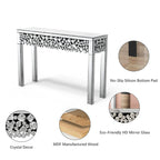 Console glamour table d'entrée avec cadre en cristal