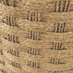 Pouf rond en jonc de mer tressé à motif Mercana Michelle Brown