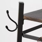 Portemanteau industriel autoportant VECELO avec panier métallique, 2 étagères et 8 crochets doubles – Meuble d'entrée pour chapeaux, sacs et écharpes