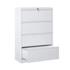 Meuble Classeur Métallique à 4 Tiroirs, Serrure, 2 Clés, Rangement Silencieux, Classeur Métallique Verrouillable Pour Bureau à Domicile, Documents Format Légal, Lettre, A4, F4