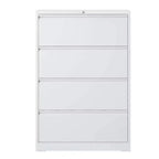 Meuble Classeur Métallique à 4 Tiroirs, Serrure, 2 Clés, Rangement Silencieux, Classeur Métallique Verrouillable Pour Bureau à Domicile, Documents Format Légal, Lettre, A4, F4