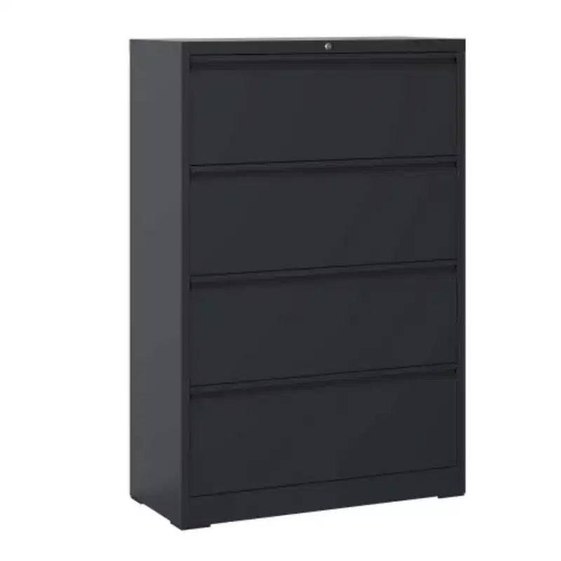 Meuble Classeur Métallique à 4 Tiroirs, Serrure, 2 Clés, Rangement Silencieux, Classeur Métallique Verrouillable Pour Bureau à Domicile, Documents Format Légal, Lettre, A4, F4