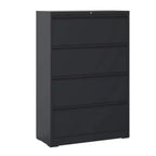 Meuble Classeur Métallique à 4 Tiroirs, Serrure, 2 Clés, Rangement Silencieux, Classeur Métallique Verrouillable Pour Bureau à Domicile, Documents Format Légal, Lettre, A4, F4
