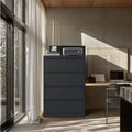 File Cabinet With 4 Drawers, Lock, 2 Keys, Quiet Storage Space Lockable Metal File Cabinet For Home Office, Files Legal, Letter, A4, F4 Size