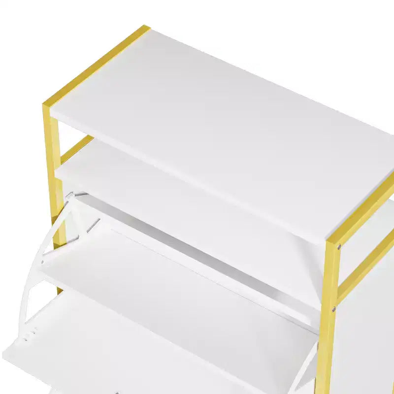 Banc de rangement VECELO, avec tiroirs à deux niveaux rabattables pour l'entrée, organisateur de chaussures, coussin d'assise amovible