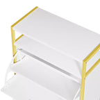Banc de rangement VECELO, avec tiroirs à deux niveaux rabattables pour l'entrée, organisateur de chaussures, coussin d'assise amovible