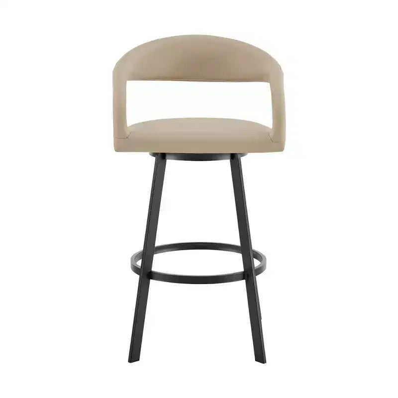Tabouret de bar pivotant Armen Living 26 Ramona en fer et similicuir, hauteur comptoir