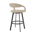 Tabouret de bar pivotant Armen Living 26 Ramona en fer et similicuir, hauteur comptoir