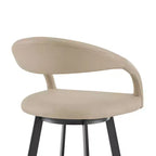 Tabouret de bar pivotant Armen Living 26 Ramona en fer et similicuir, hauteur comptoir